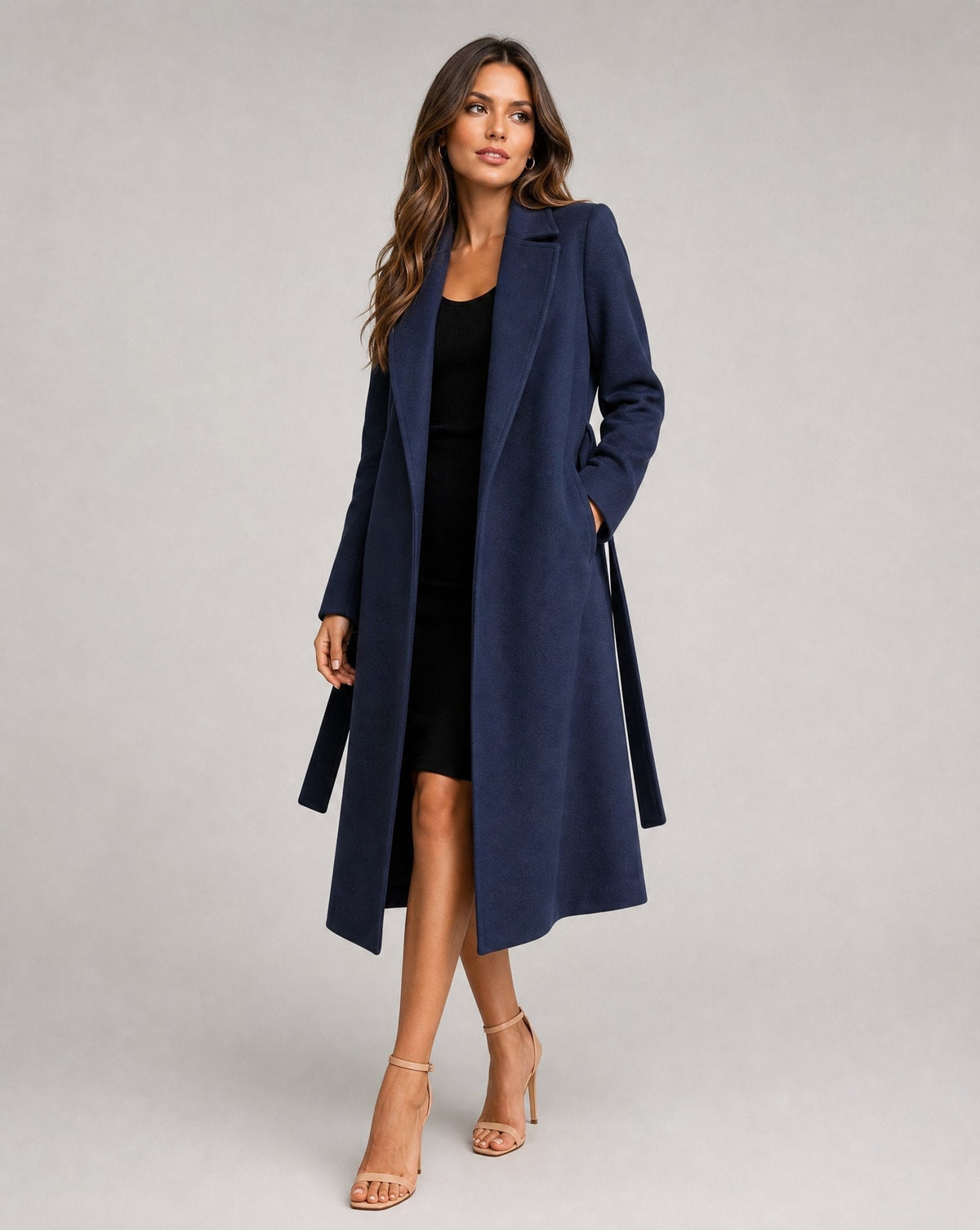Josie - Belted Long Lapel Coat