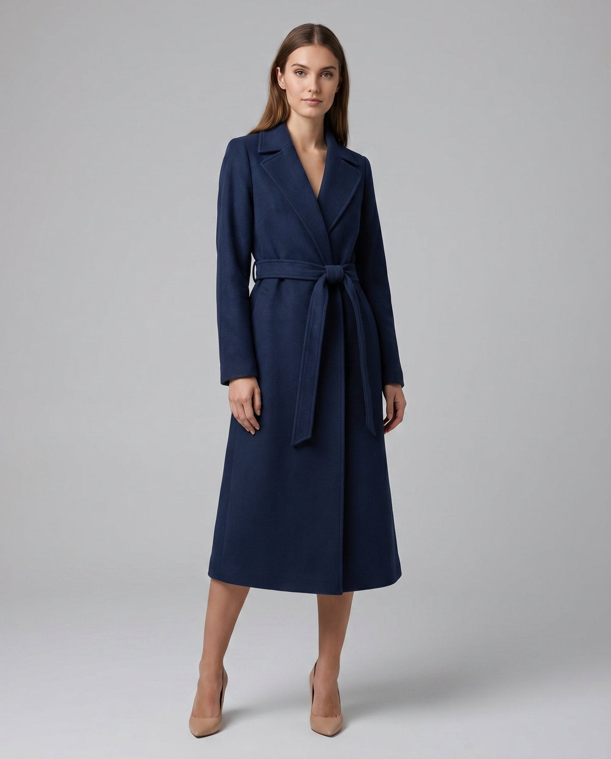 Josie - Belted Long Lapel Coat