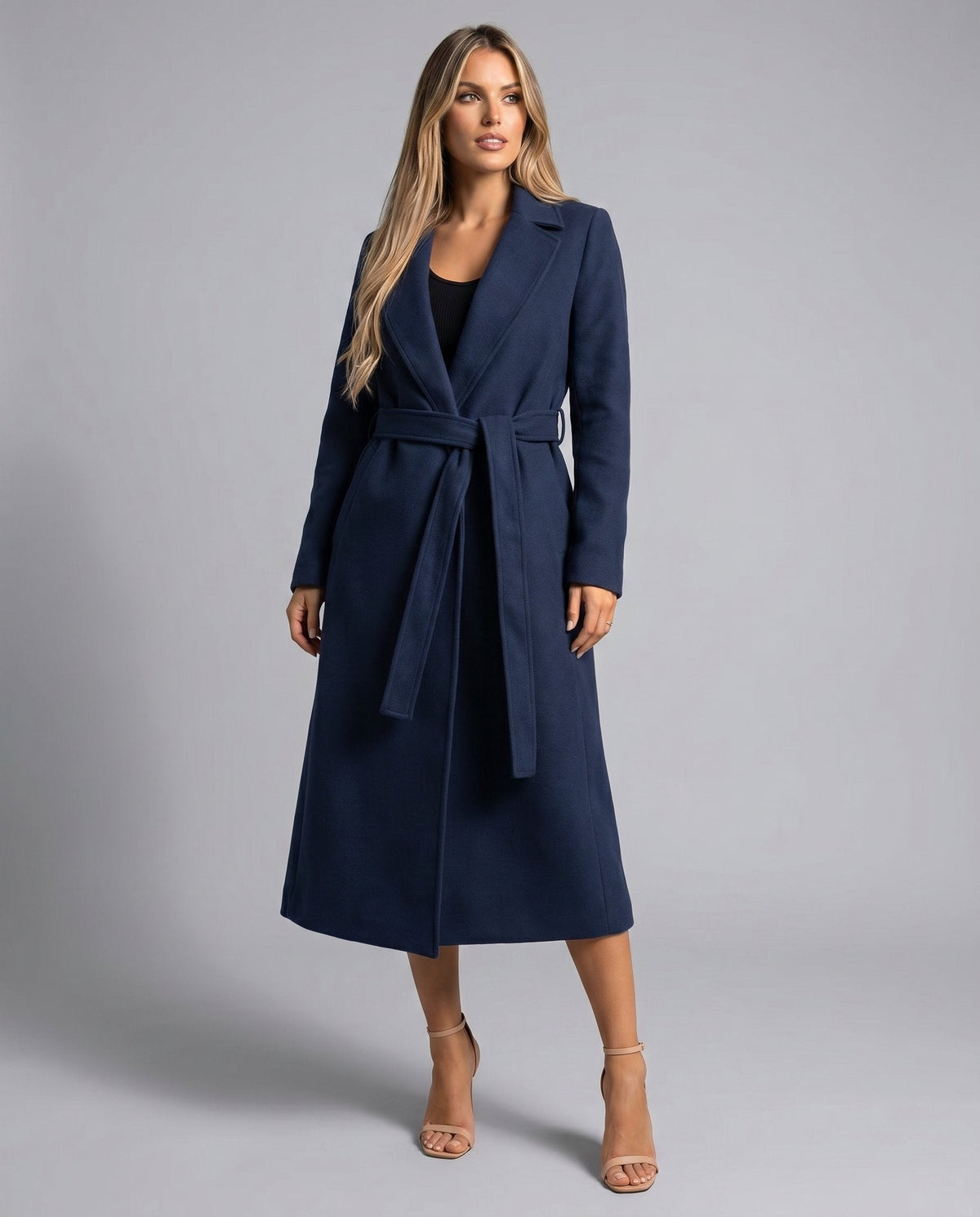 Josie - Belted Long Lapel Coat
