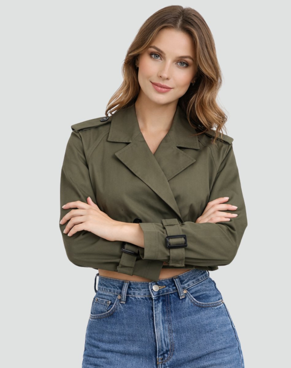 Juliana - Cropped Belted Trench Coat