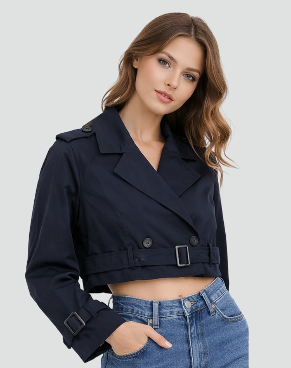 Juliana - Cropped Belted Trench Coat
