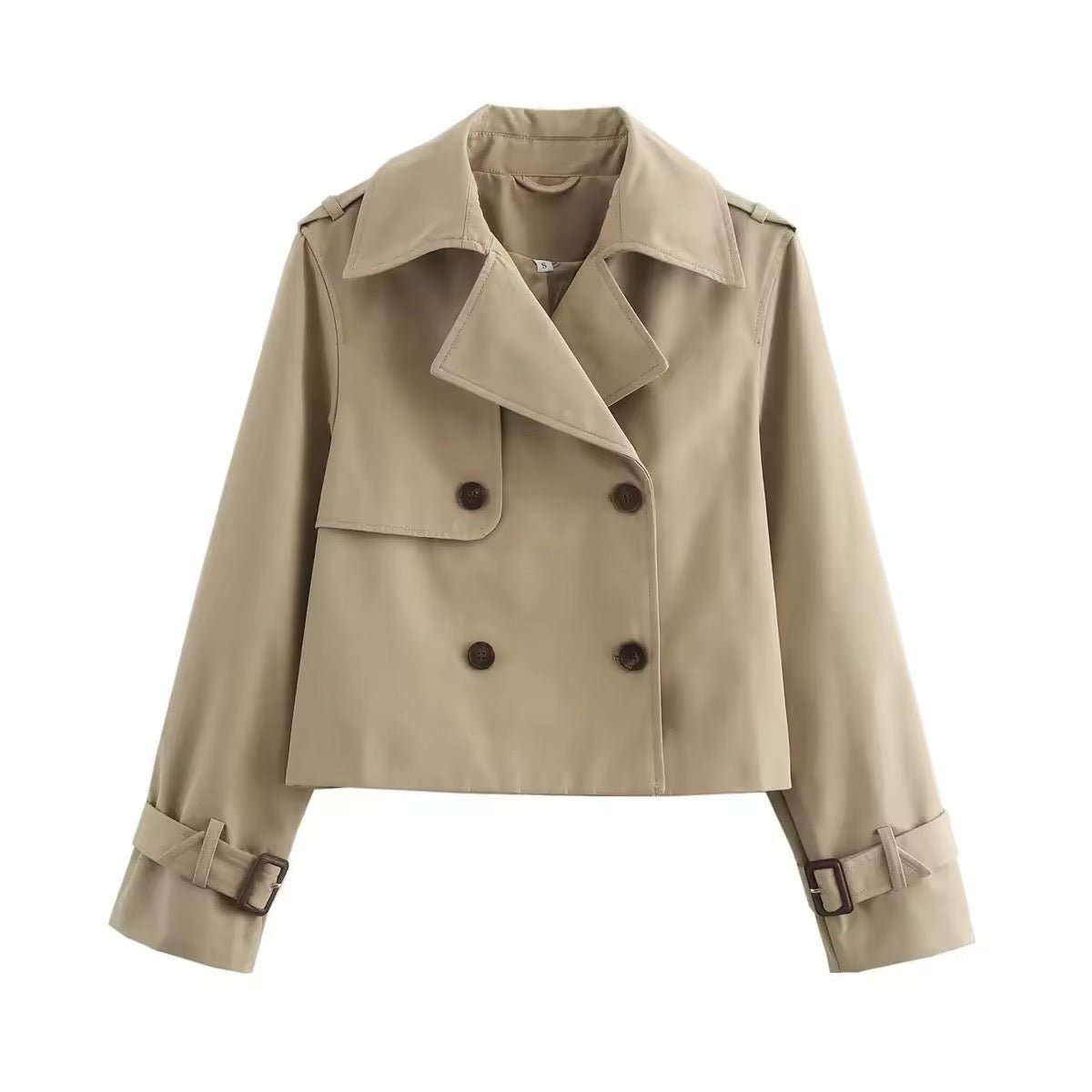Eugenia - Cropped Double-Breasted Trench Coat