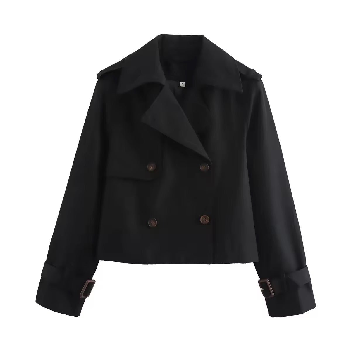 Eugenia - Cropped Double-Breasted Trench Coat