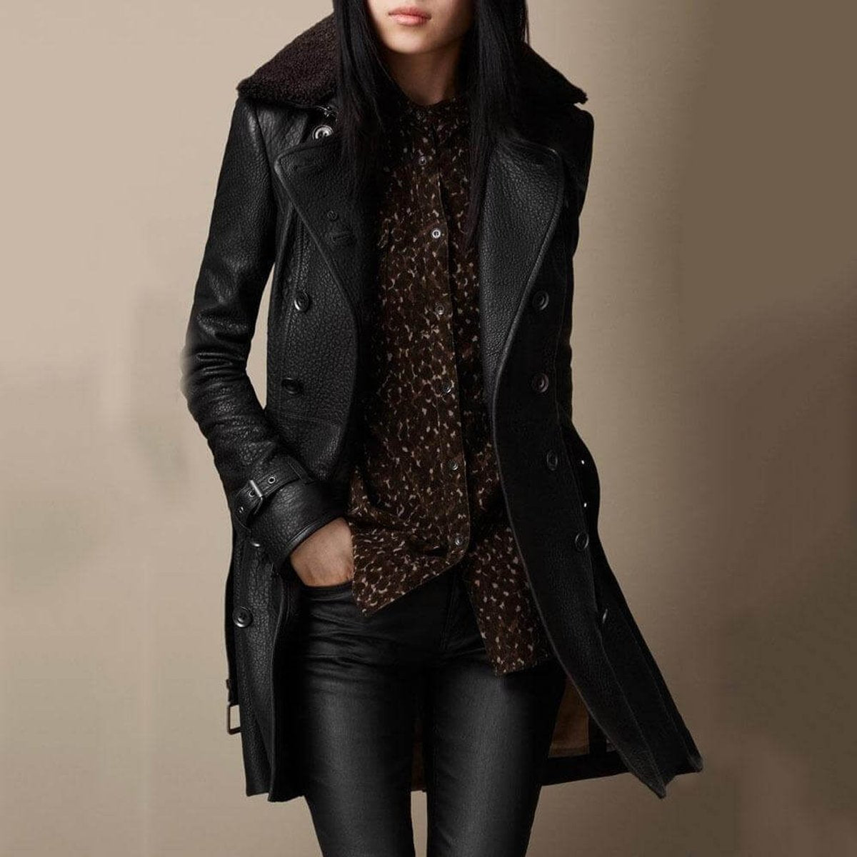 Selma - Double-Breasted Structured Trench Coat