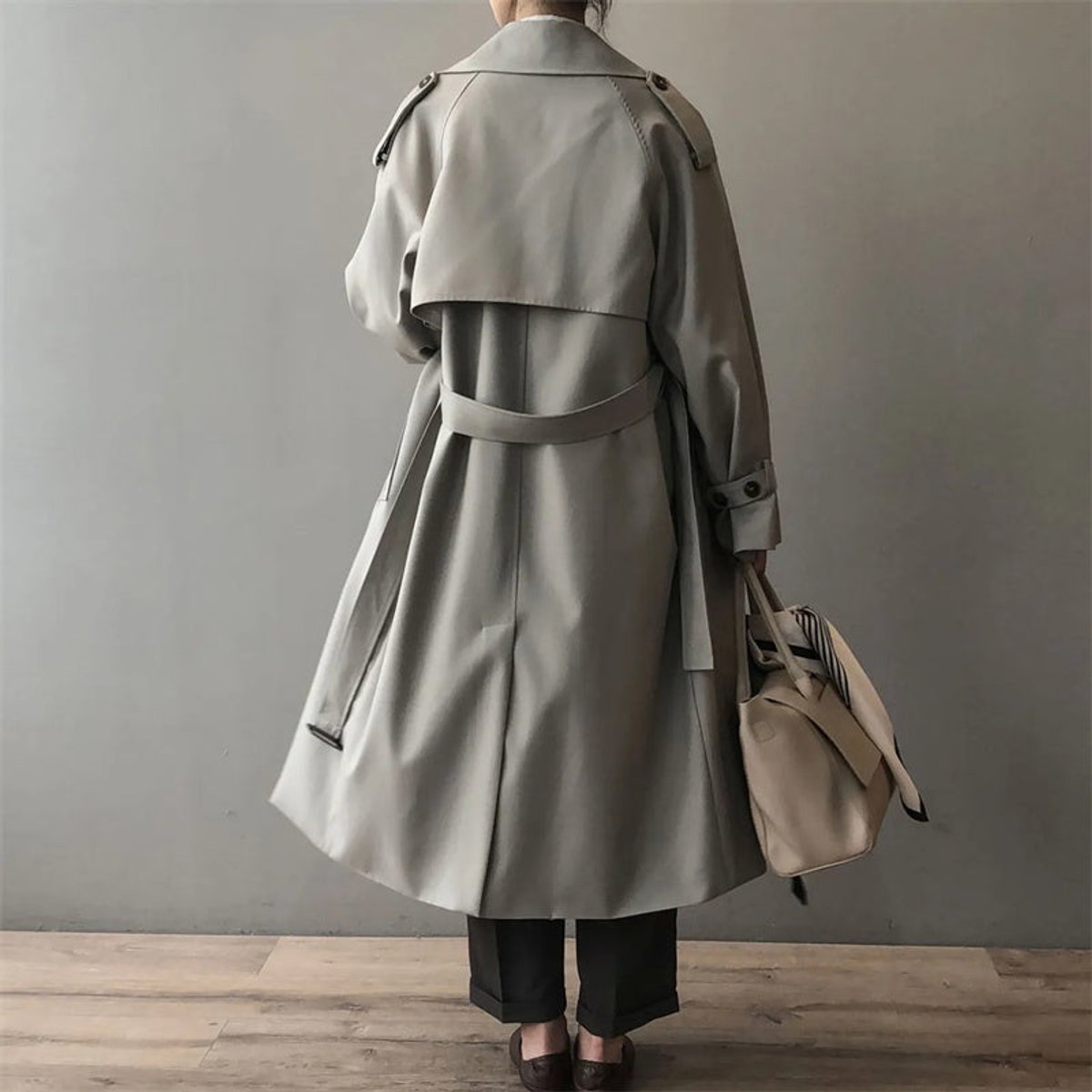 Katherine - Double-Breasted Belted Long Trench Coat