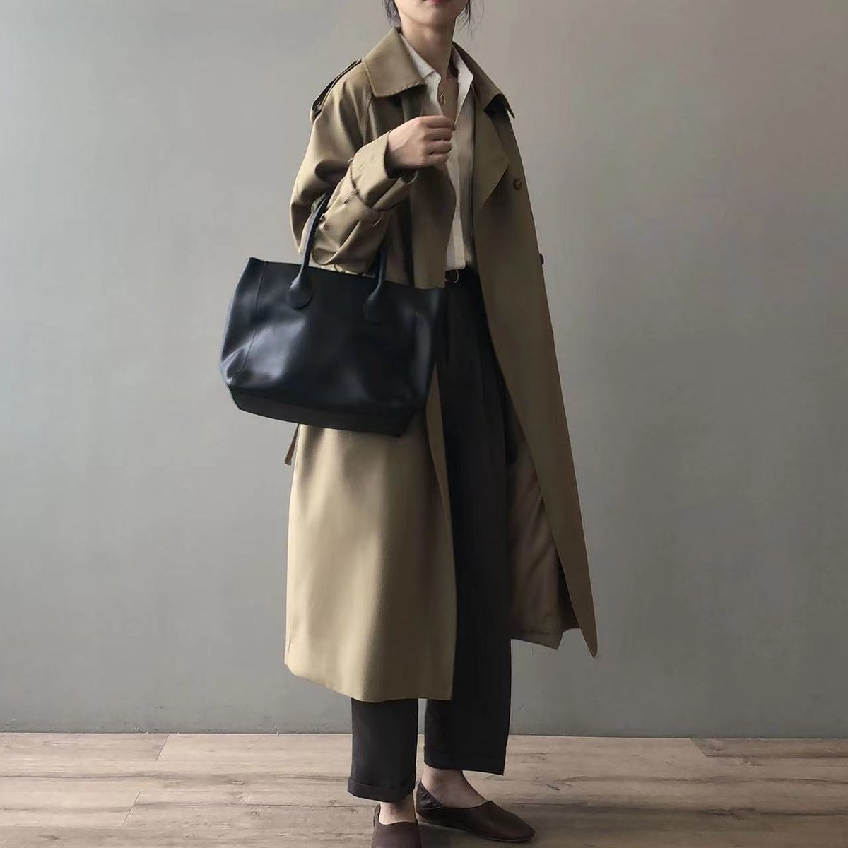 Katherine - Double-Breasted Belted Long Trench Coat