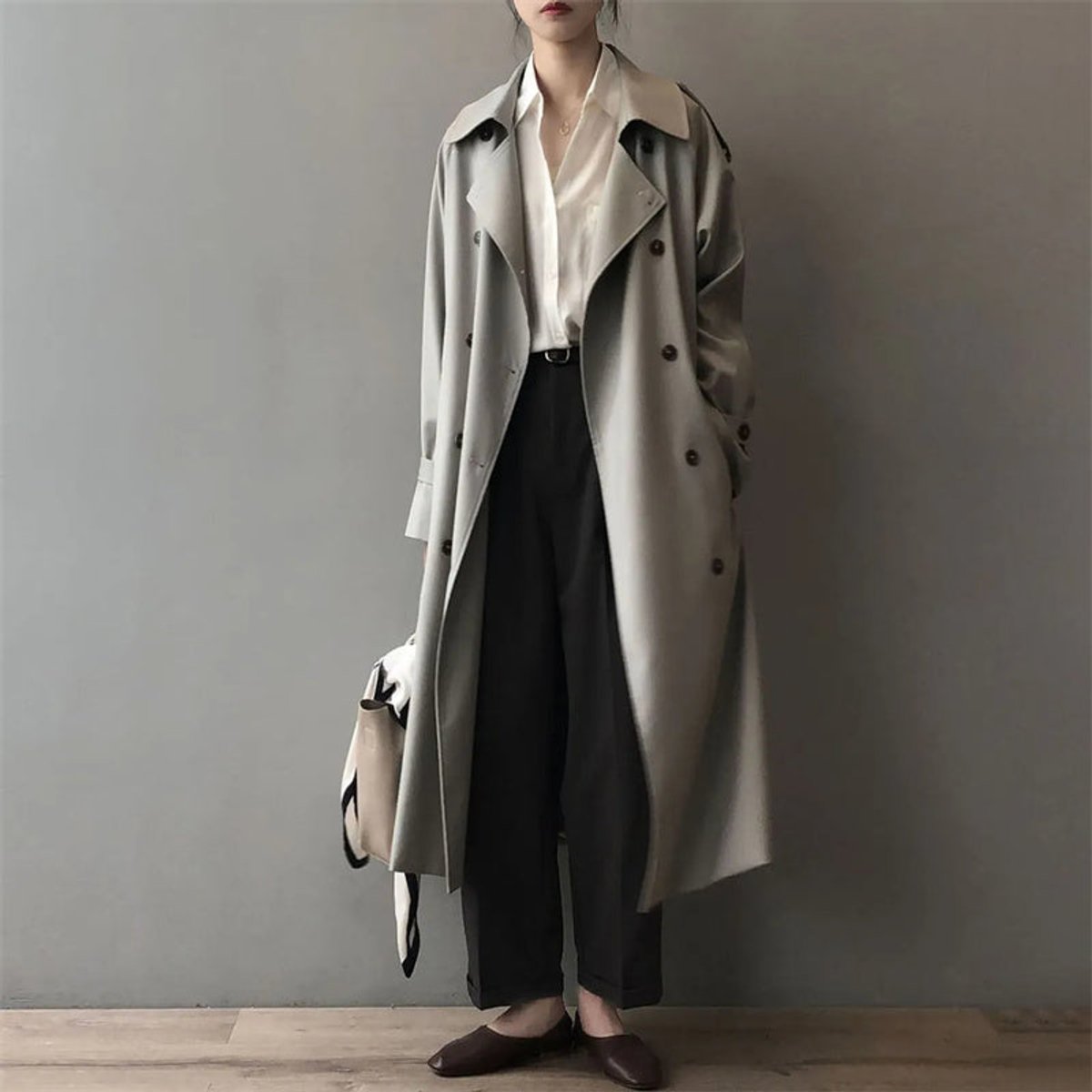 Katherine - Double-Breasted Belted Long Trench Coat