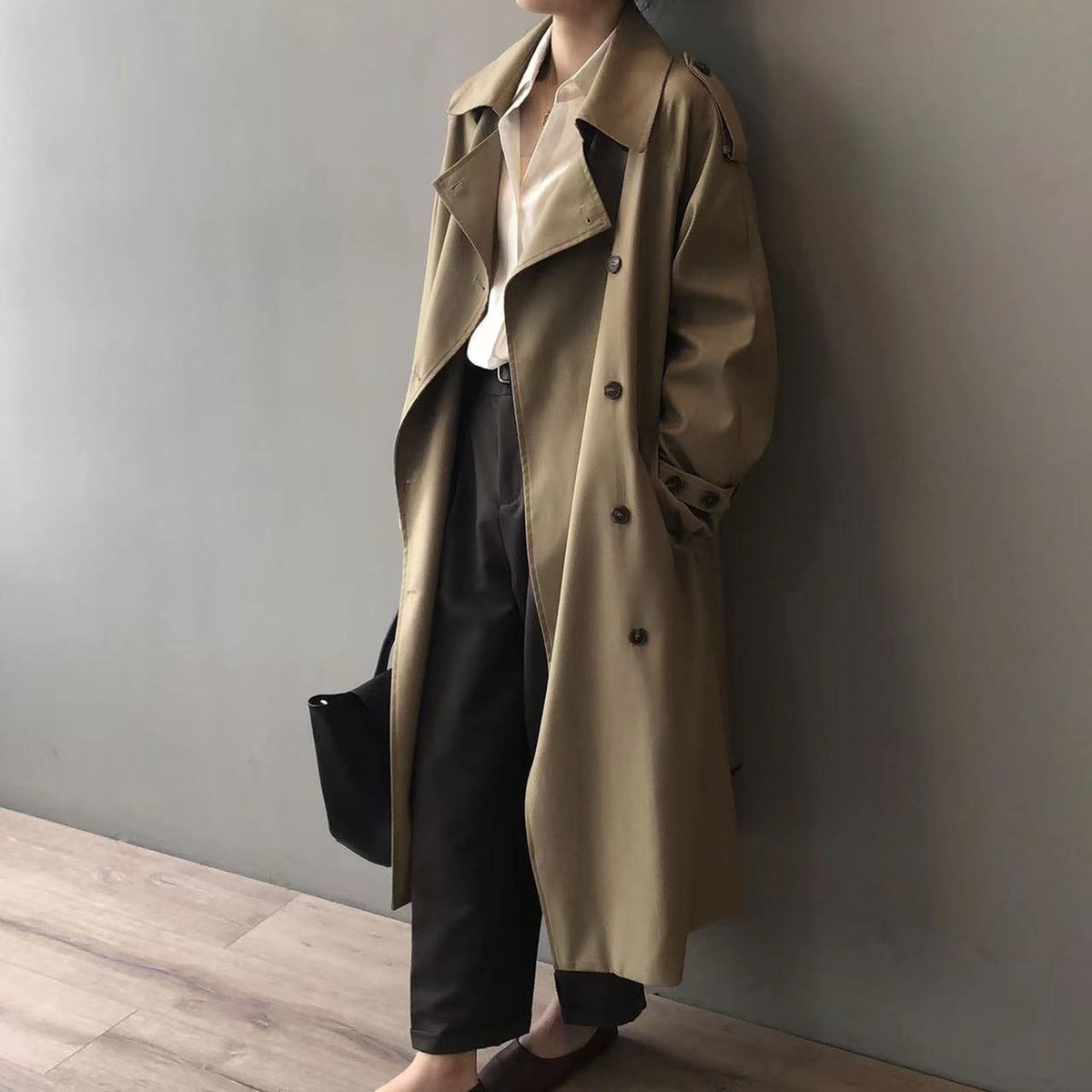 Katherine - Double-Breasted Belted Long Trench Coat