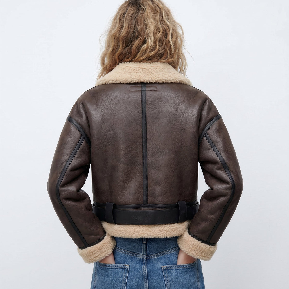 Verena - Cropped Aviator Bomber Jacket