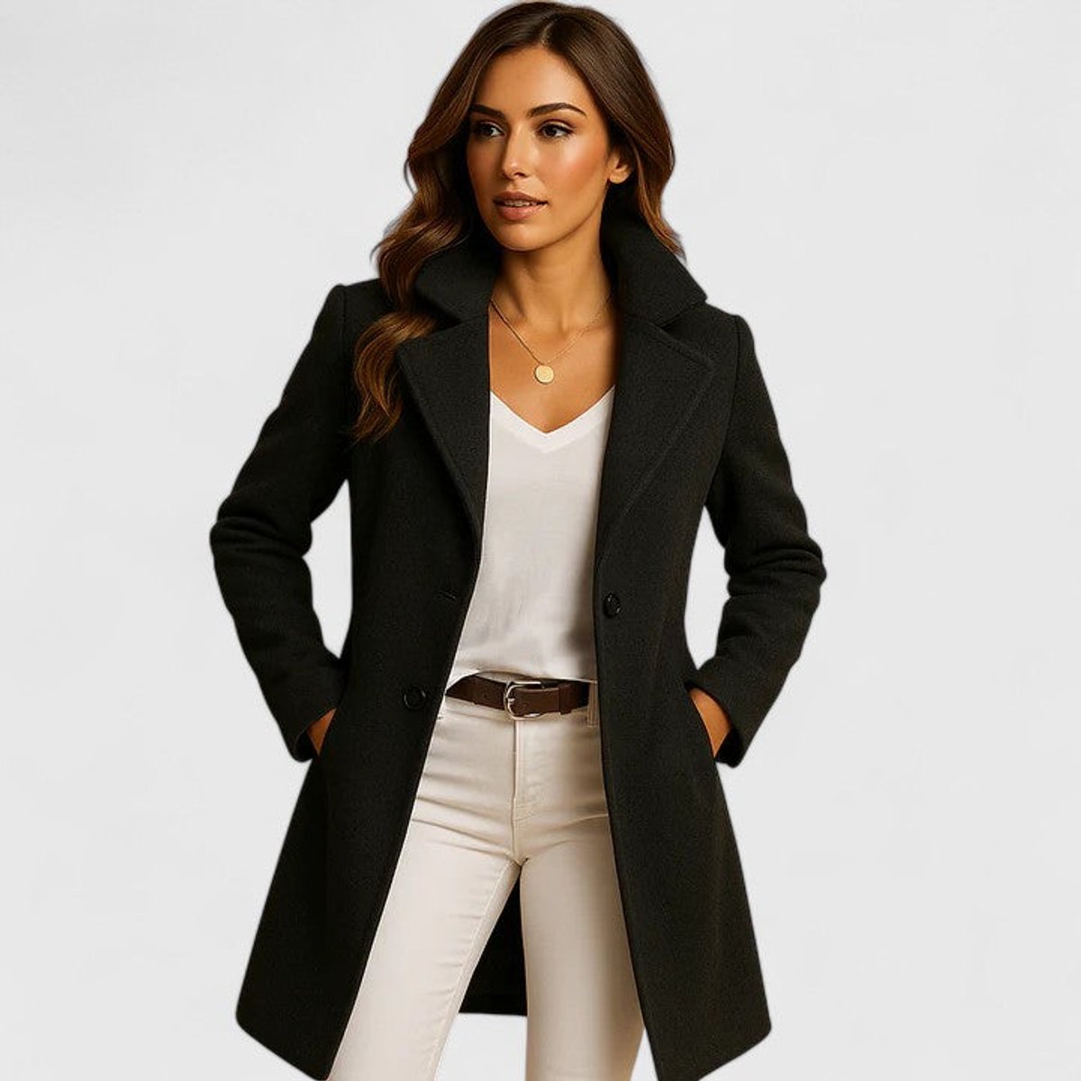 Blanche - Tailored Notch-Lapel Long Coat
