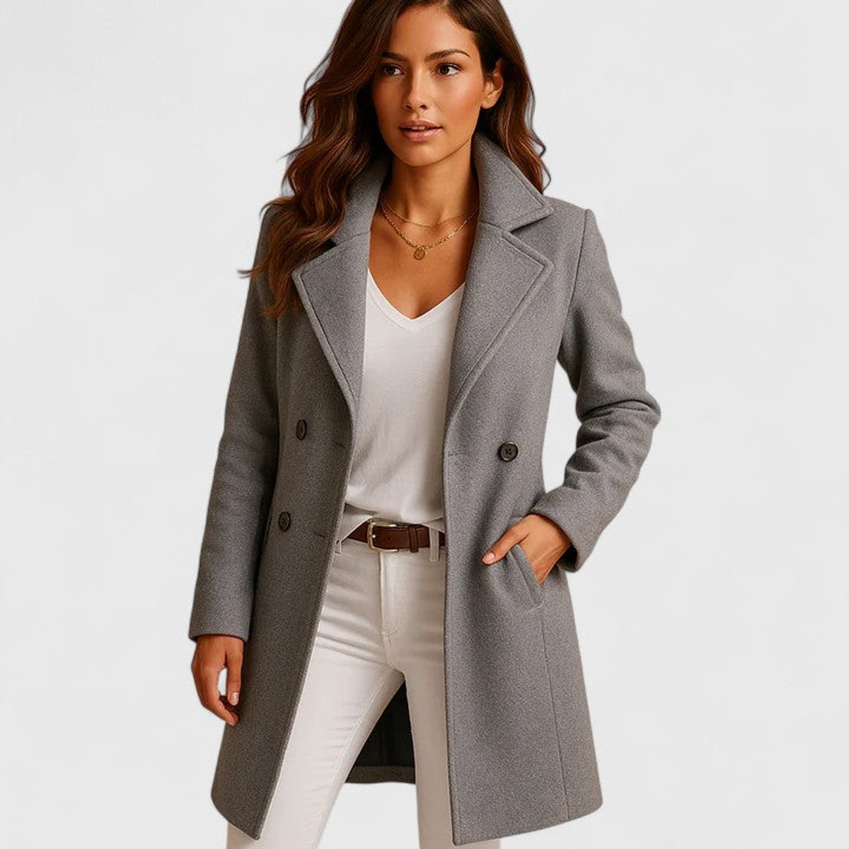 Blanche - Tailored Notch-Lapel Long Coat