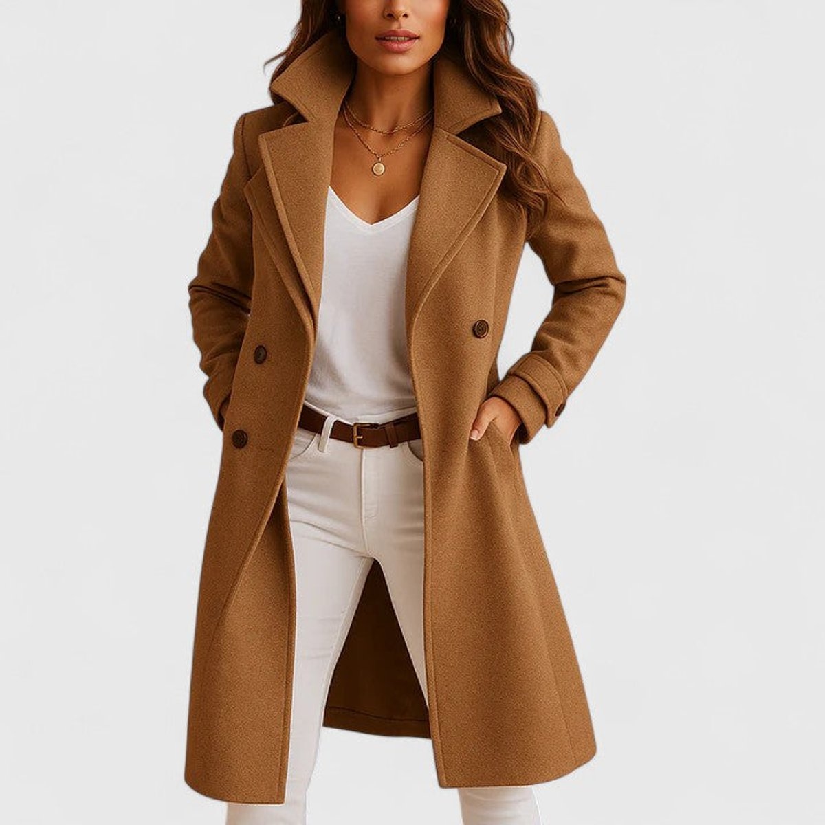 Blanche - Tailored Notch-Lapel Long Coat