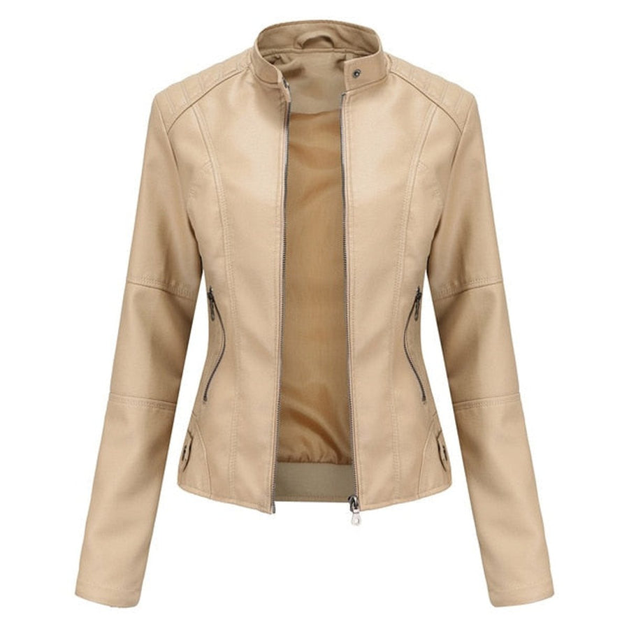 Helen - Refined Stand-Collar Moto Jacket