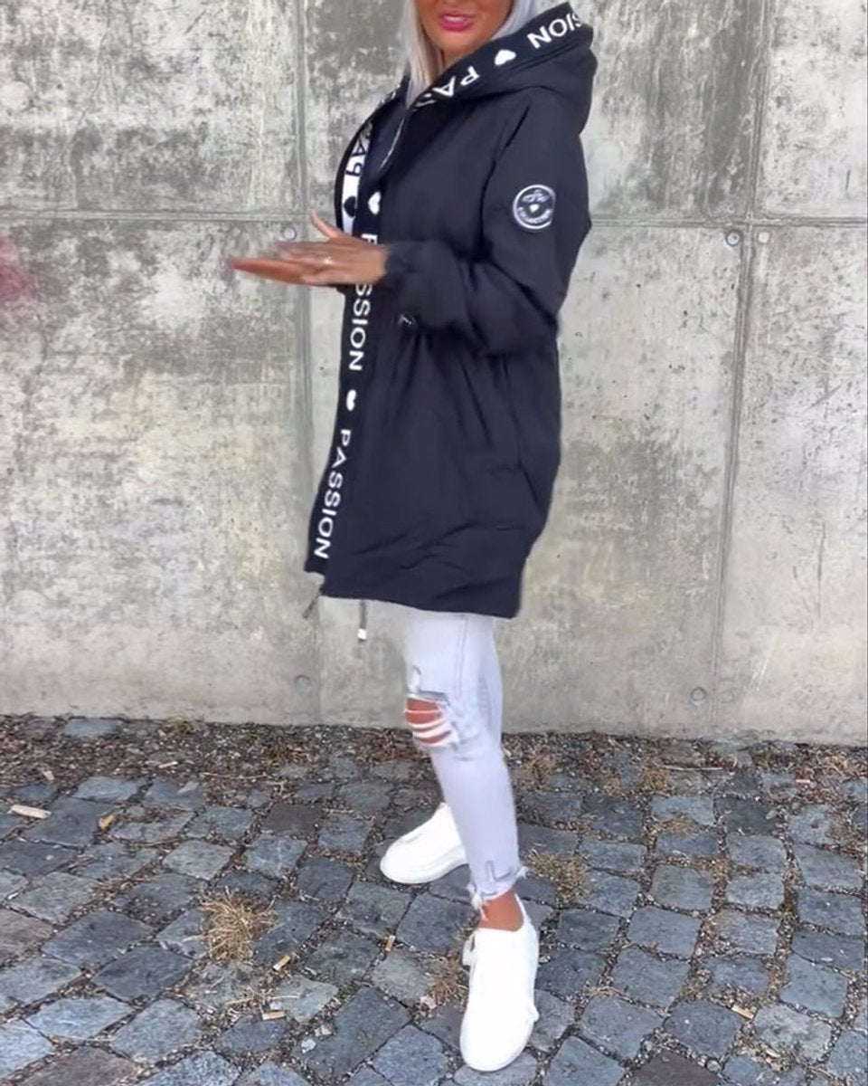 Deborah - Hooded Drawstring Midi Parka