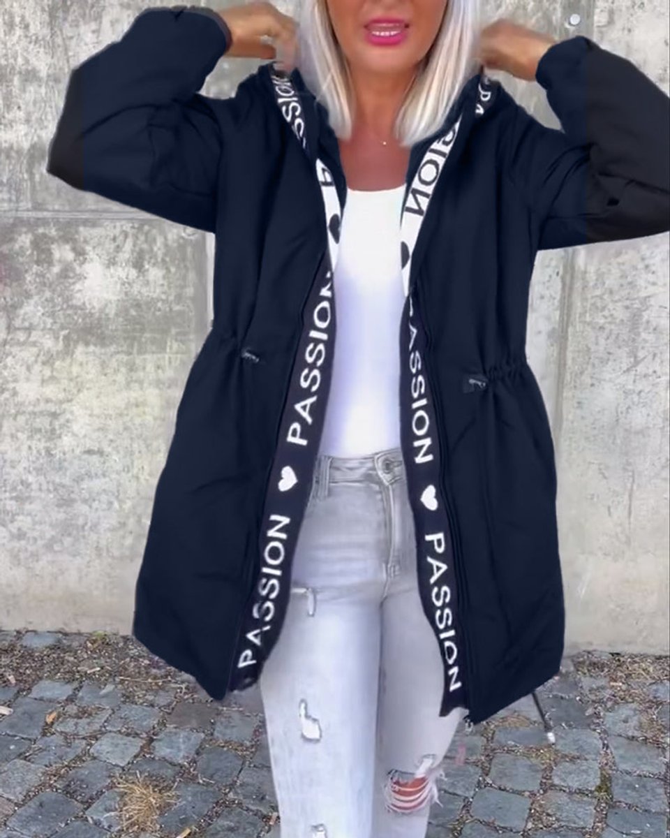 Deborah - Hooded Drawstring Midi Parka