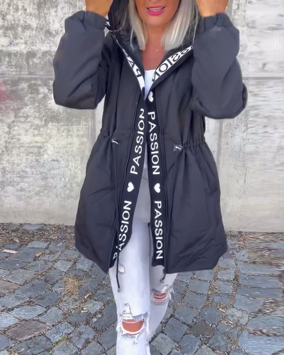 Deborah - Hooded Drawstring Midi Parka