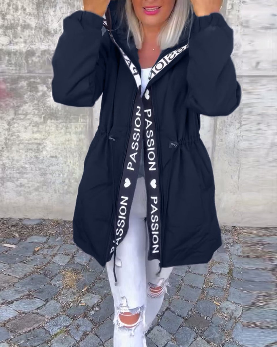 Deborah - Hooded Drawstring Midi Parka