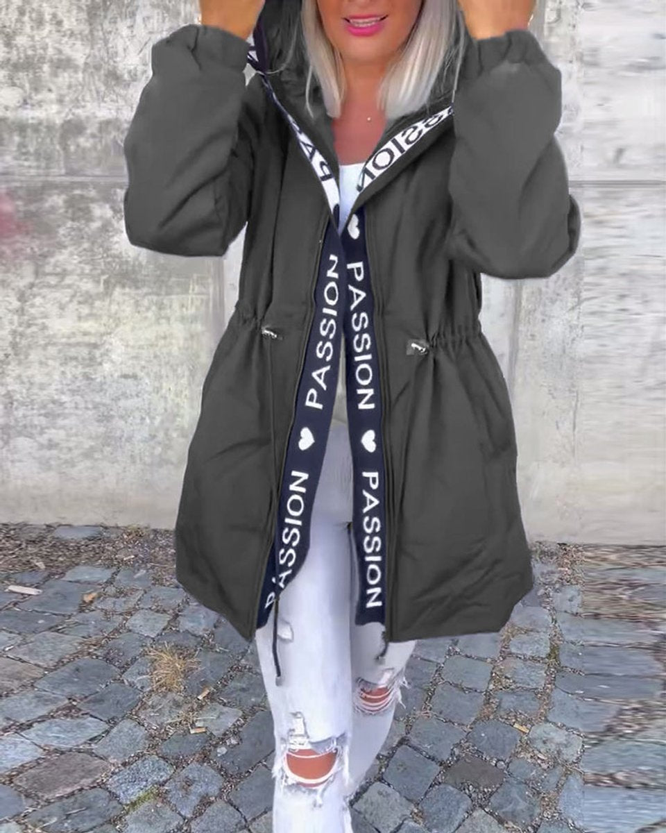 Deborah - Hooded Drawstring Midi Parka
