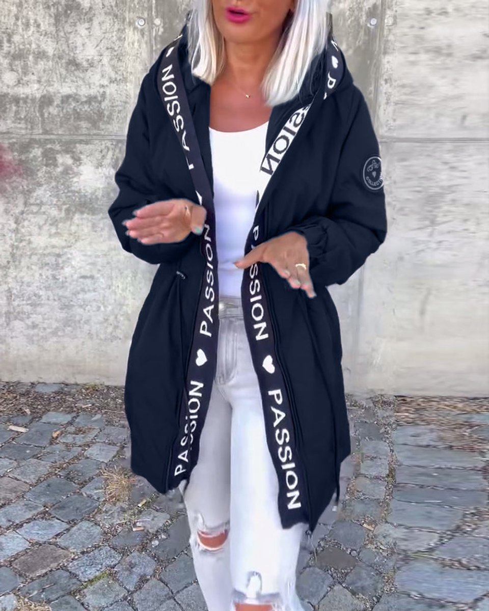 Deborah - Hooded Drawstring Midi Parka