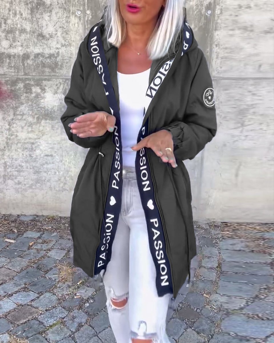 Deborah - Hooded Drawstring Midi Parka