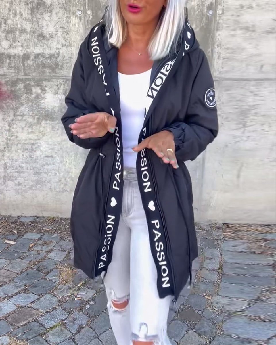 Deborah - Hooded Drawstring Midi Parka