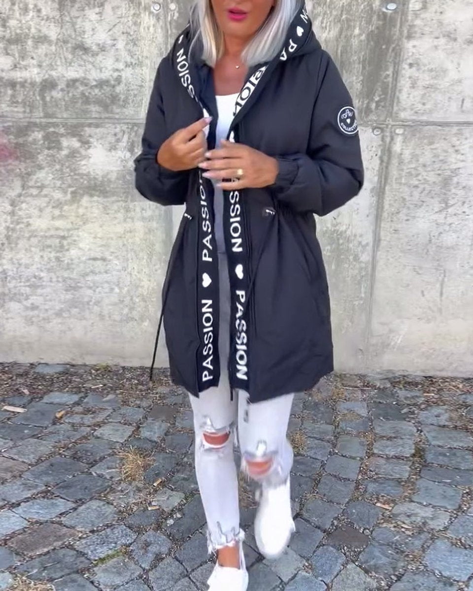 Deborah - Hooded Drawstring Midi Parka