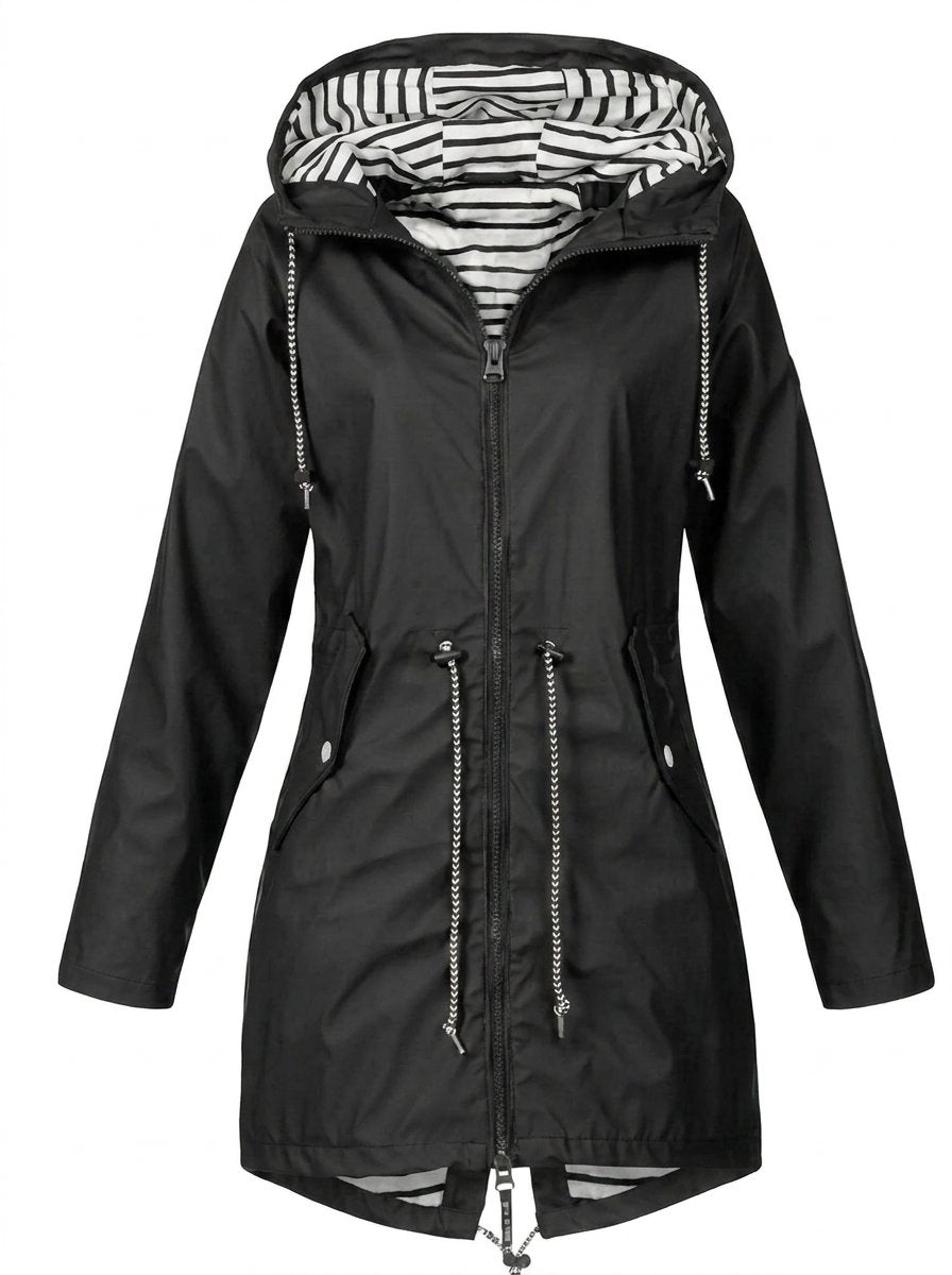 Margaret - Hooded Drawstring Rain Coat