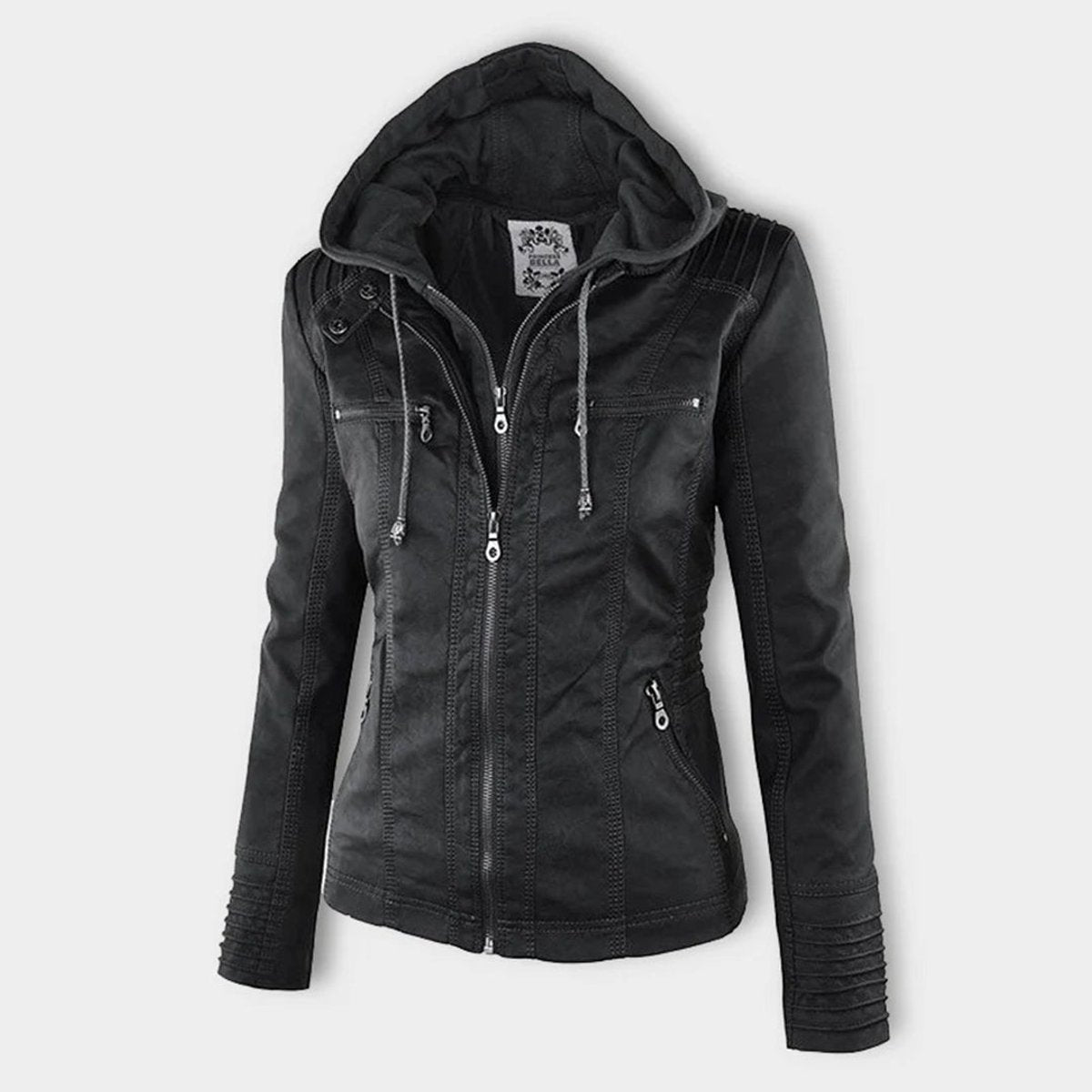 Patsy - Hooded Moto Jacket with Removable Hood