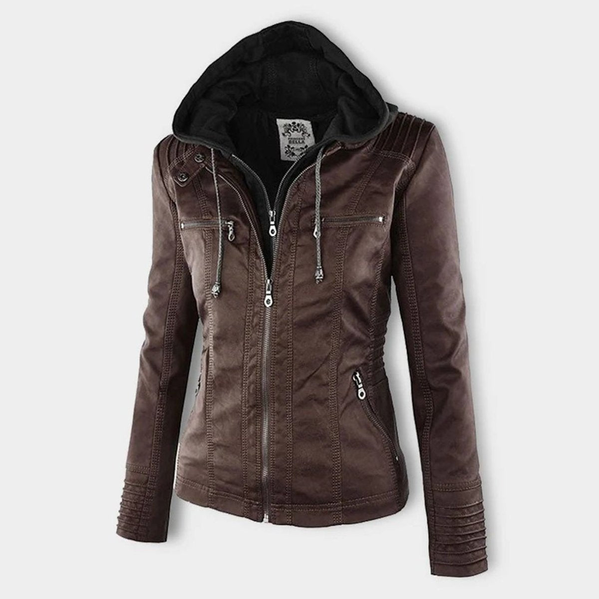 Patsy - Hooded Moto Jacket with Removable Hood