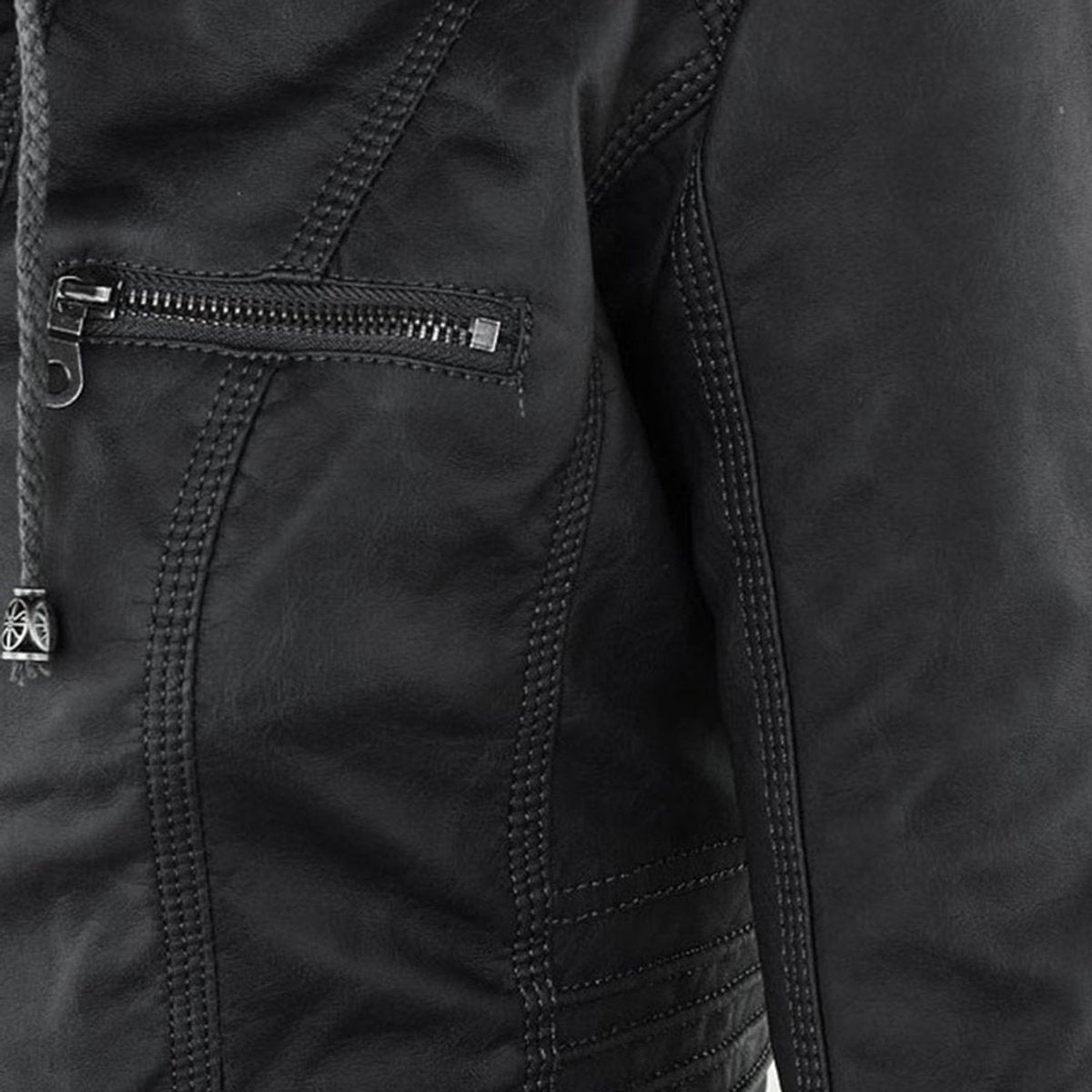 Patsy - Hooded Moto Jacket with Removable Hood