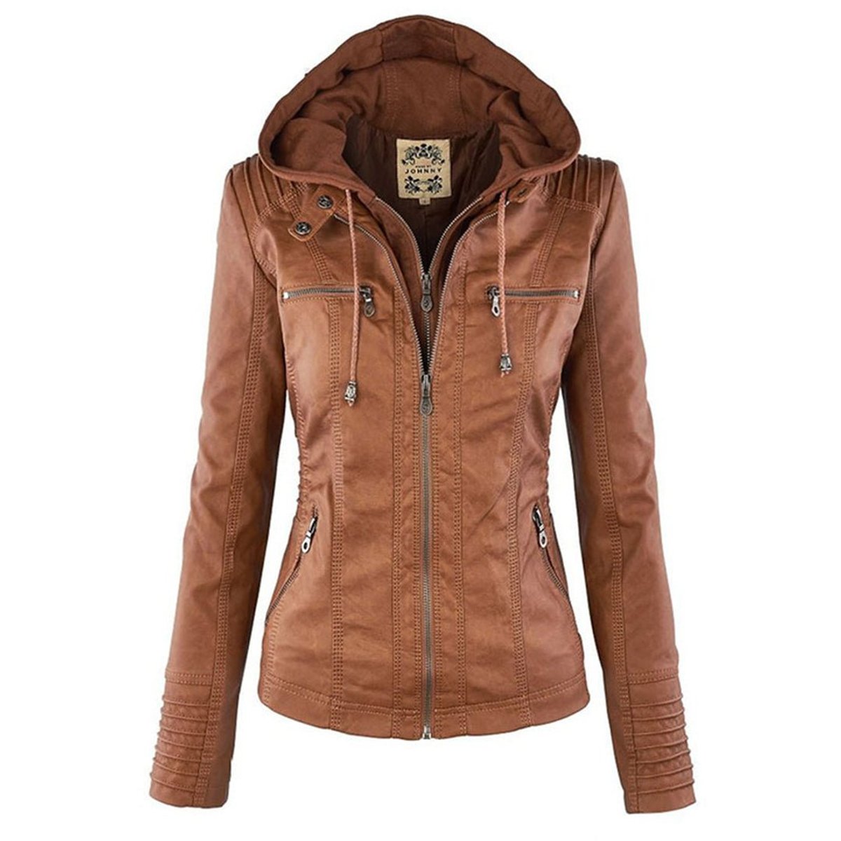 Patsy - Hooded Moto Jacket with Removable Hood