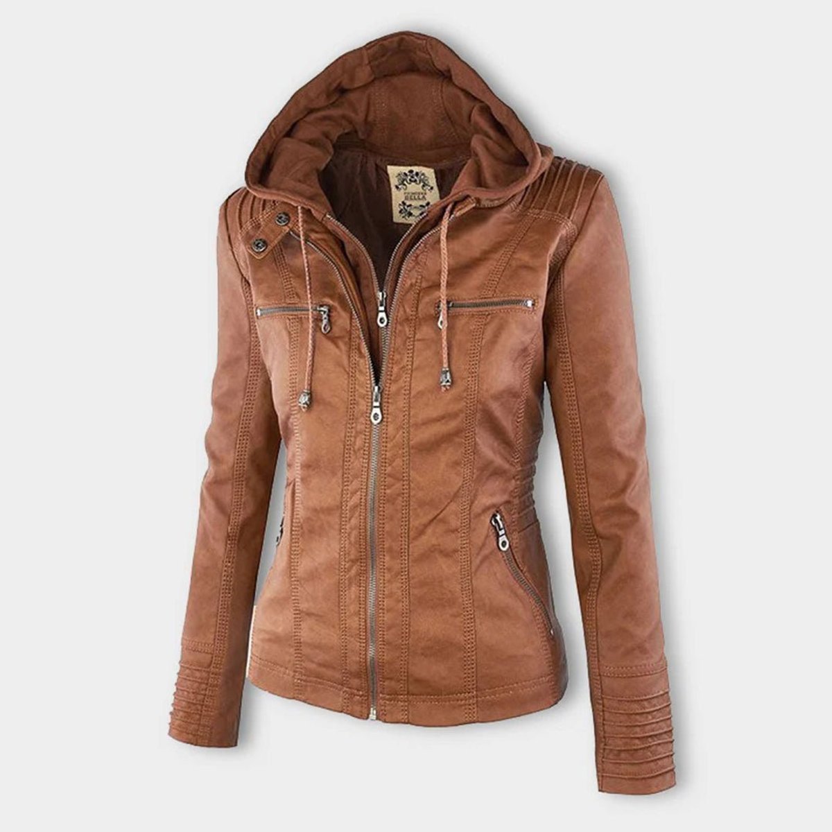 Patsy - Hooded Moto Jacket with Removable Hood