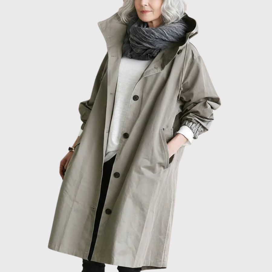 Ruth - Hooded Relaxed-Fit Long Trench Coat