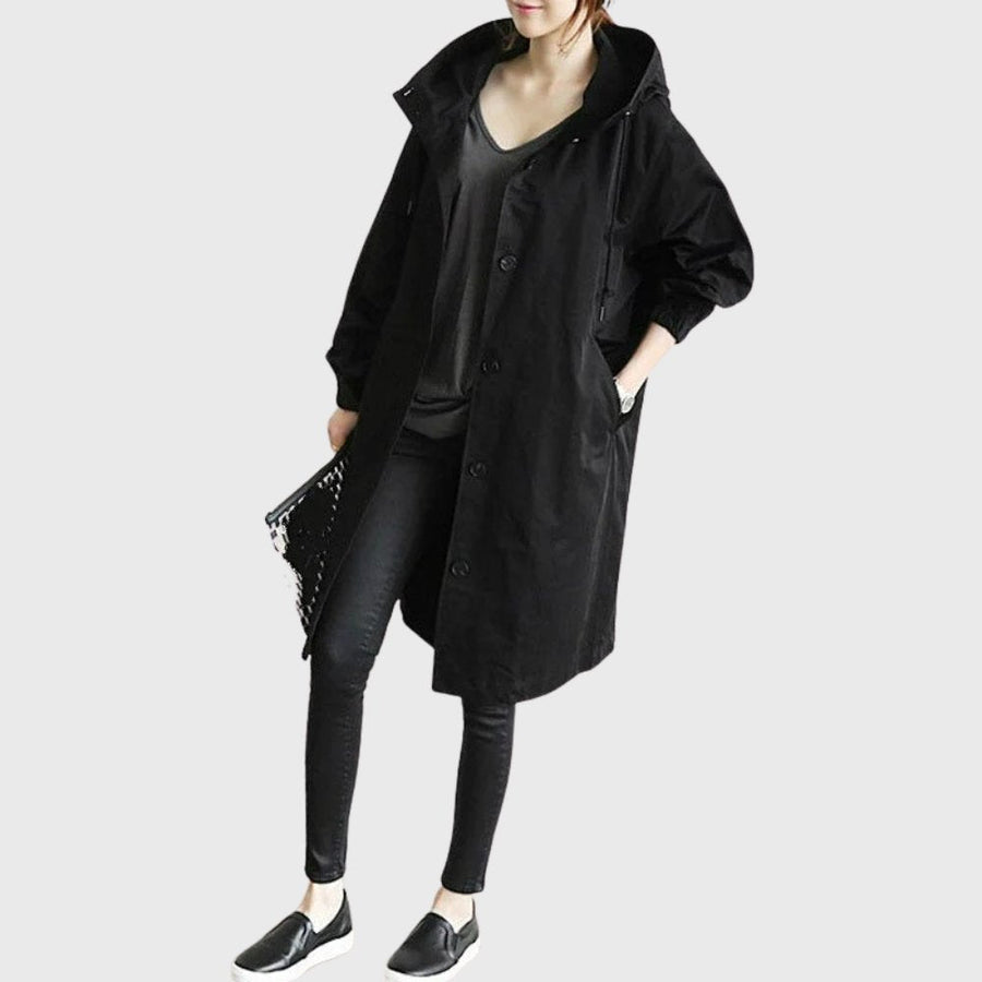 Ruth - Hooded Relaxed-Fit Long Trench Coat