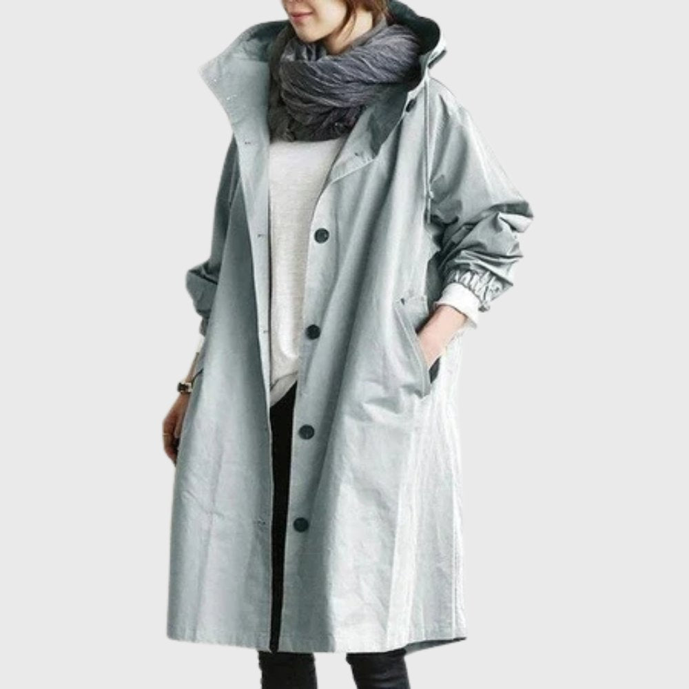 Ruth - Hooded Relaxed-Fit Long Trench Coat