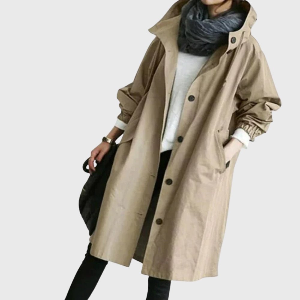 Ruth - Hooded Relaxed-Fit Long Trench Coat