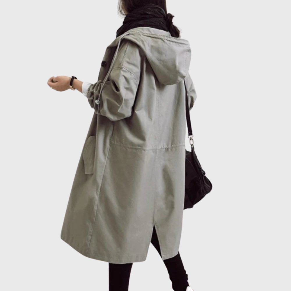 Ruth - Hooded Relaxed-Fit Long Trench Coat