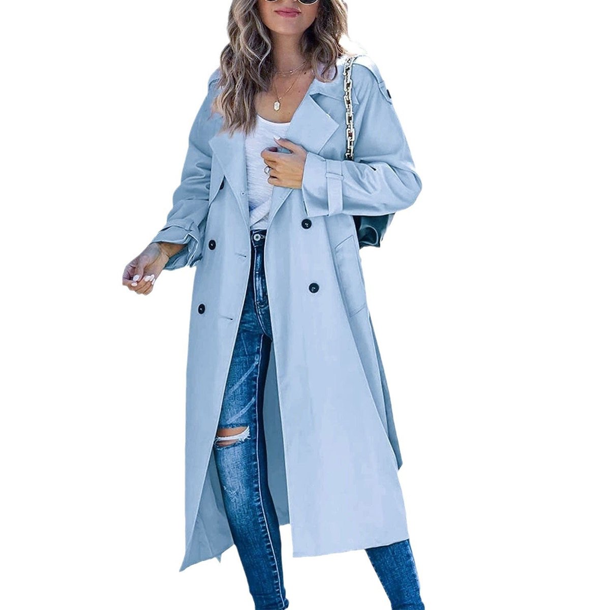 Juliet - Double-Breasted Belted Longline Trench Coat