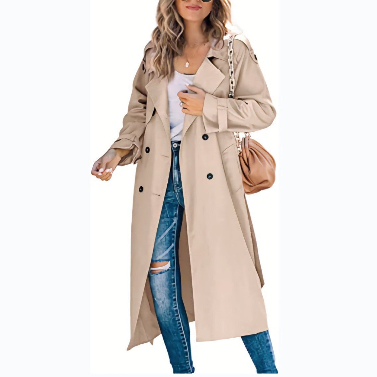 Juliet - Double-Breasted Belted Longline Trench Coat