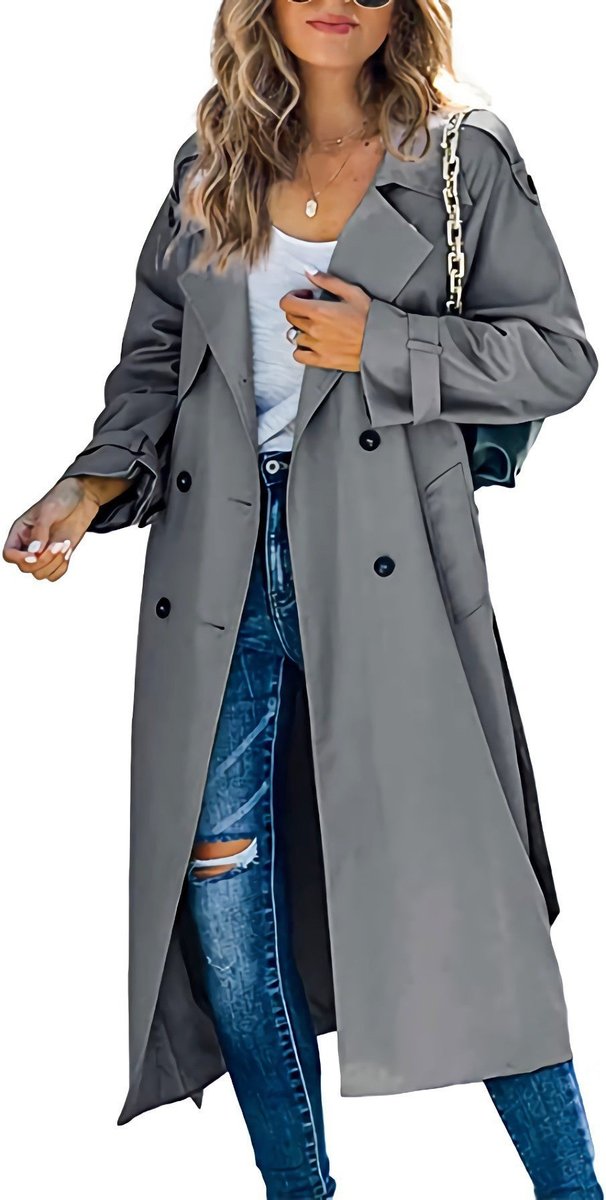 Juliet - Double-Breasted Belted Longline Trench Coat