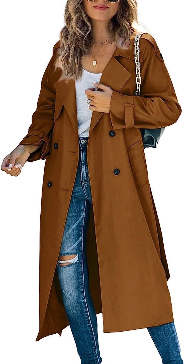 Juliet - Double-Breasted Belted Longline Trench Coat