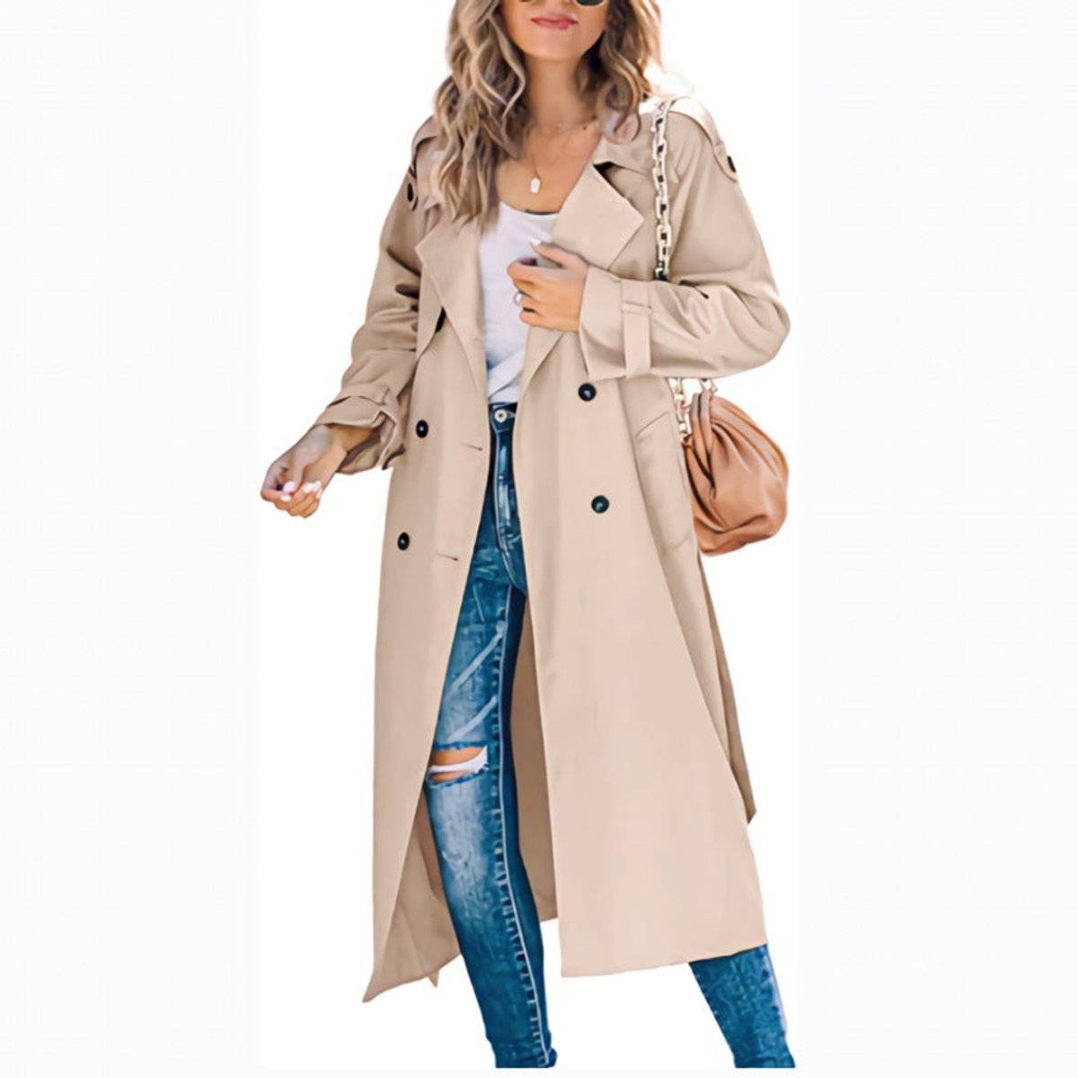 Juliet - Double-Breasted Belted Longline Trench Coat