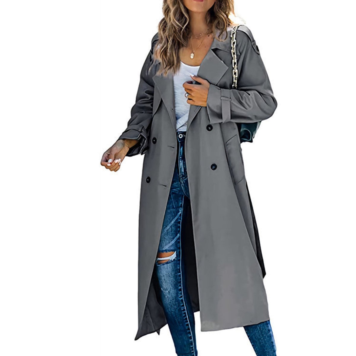 Juliet - Double-Breasted Belted Longline Trench Coat