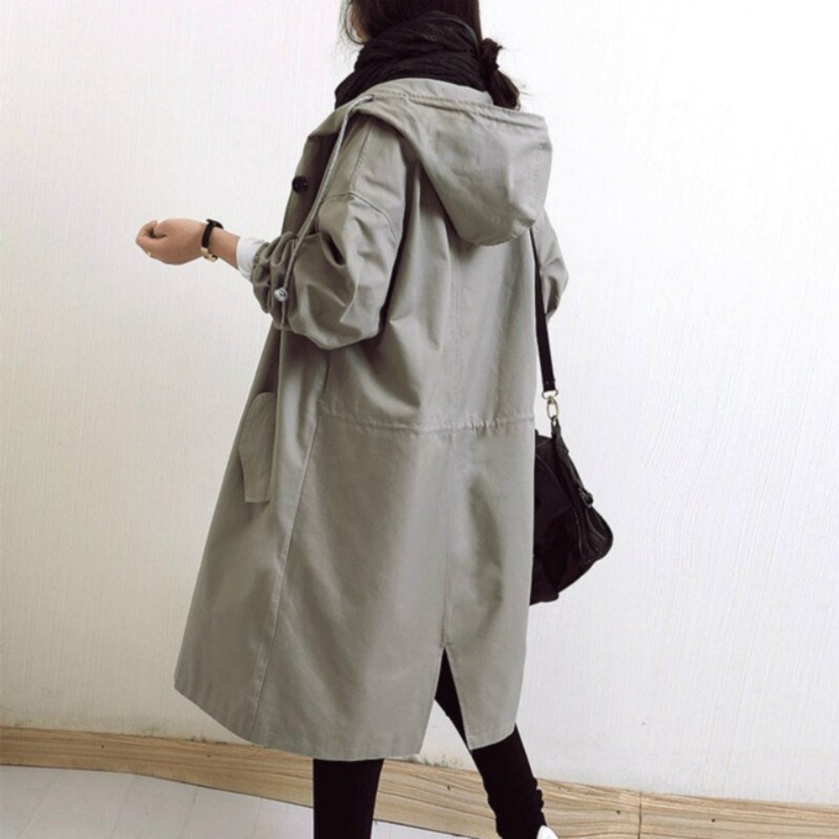 Maisie - Oversized Hooded Button-Front Coat