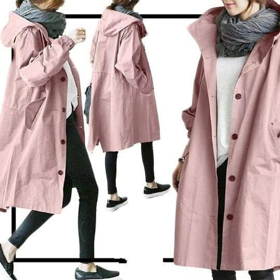 Maisie - Oversized Hooded Button-Front Coat
