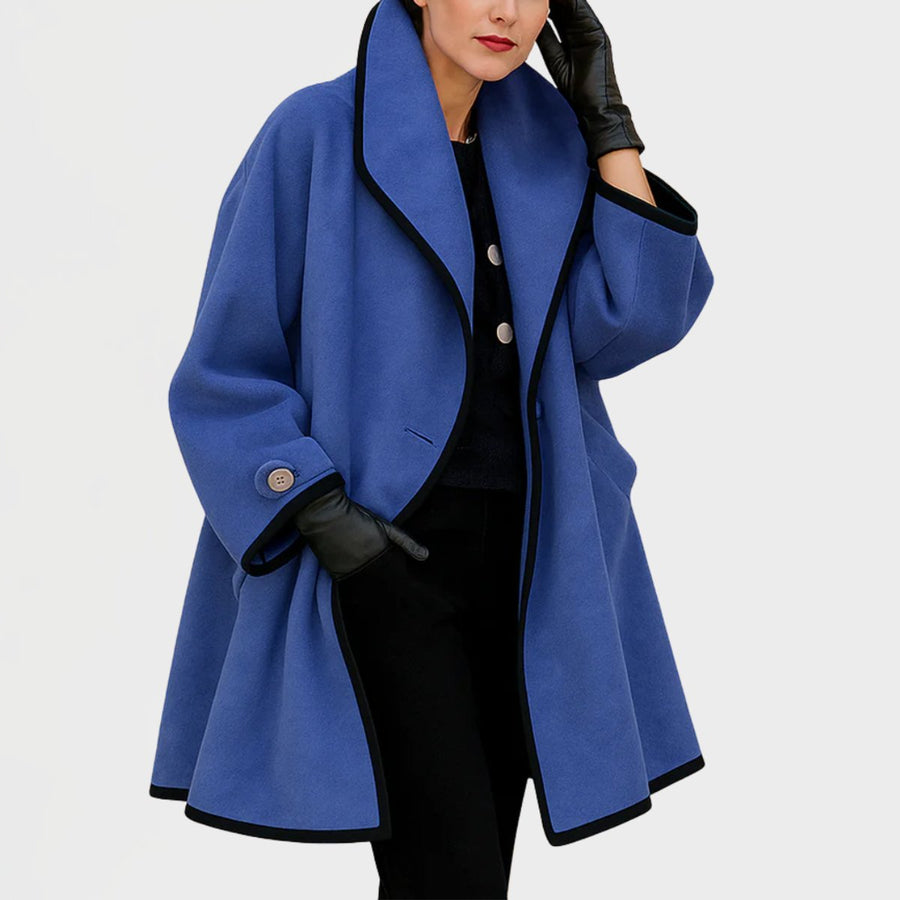 Flora - Oversized Contrast-Trim Coat