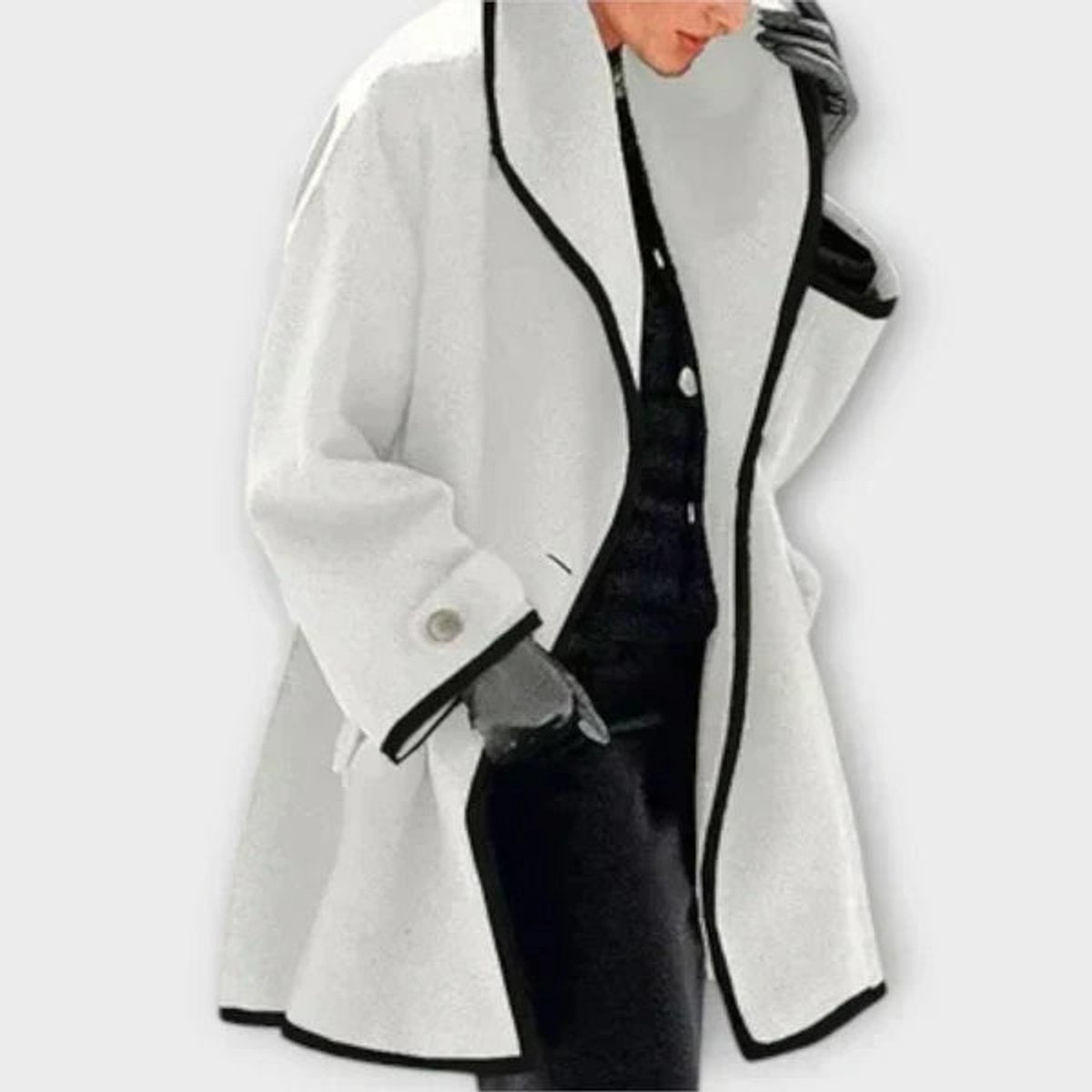 Flora - Oversized Contrast-Trim Coat