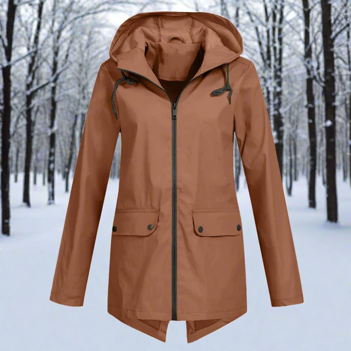 Lorraine - Hooded Waterproof Longline Rain Jacket