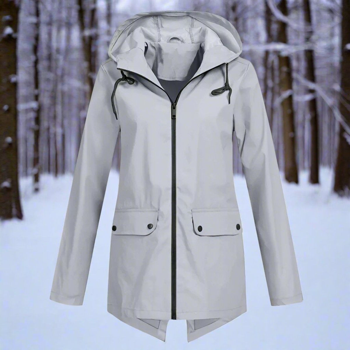 Lorraine - Hooded Waterproof Longline Rain Jacket
