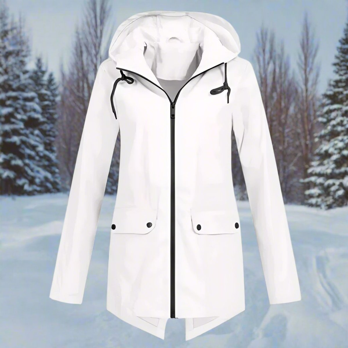 Lorraine - Hooded Waterproof Longline Rain Jacket